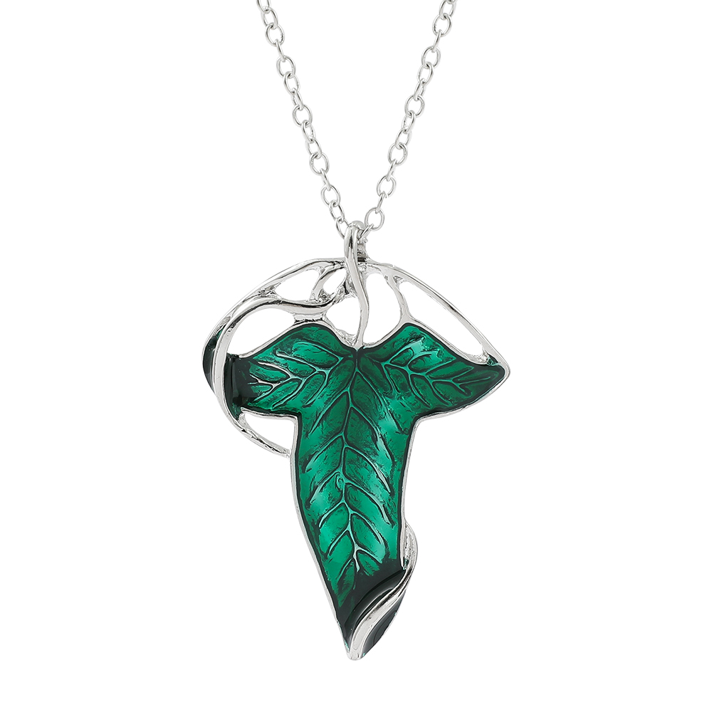 Vintage Jewelry Collection - Vintage Green Leaf Pendant Necklace Exquisite