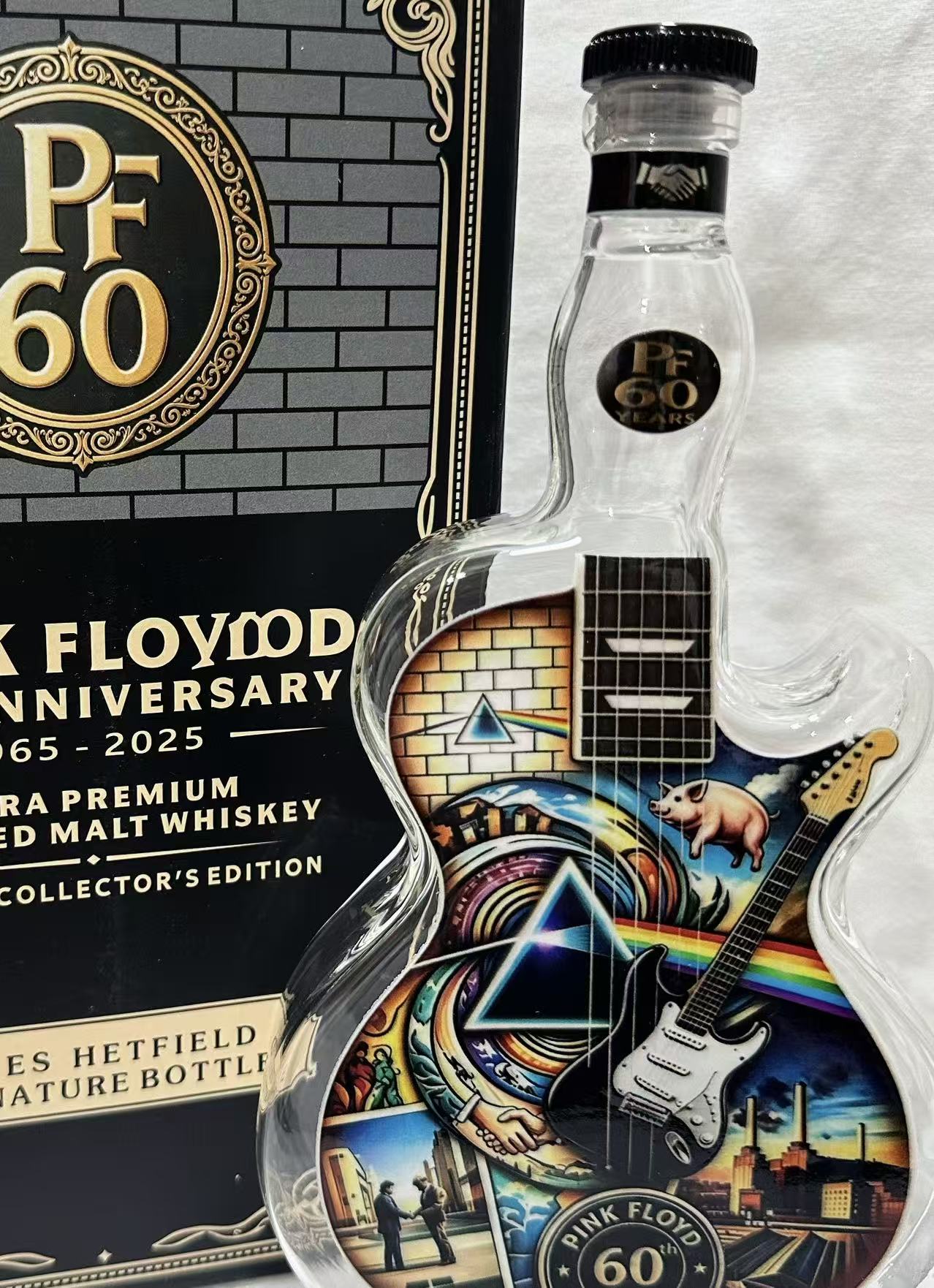 Vintage Collectible Liquor Bottles - Vintage Rock Style Guitar-Axe 350ml Empty