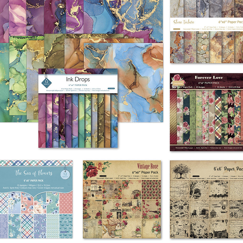 Vintage Collectible Magazines - 12Sheets Flower Sea Printed Scrapbooking Background