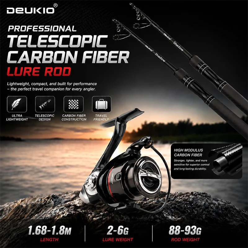 DEUKIO 1.68/1.8M Fishing Rod R - огляд і ціна Developing Tank Reel