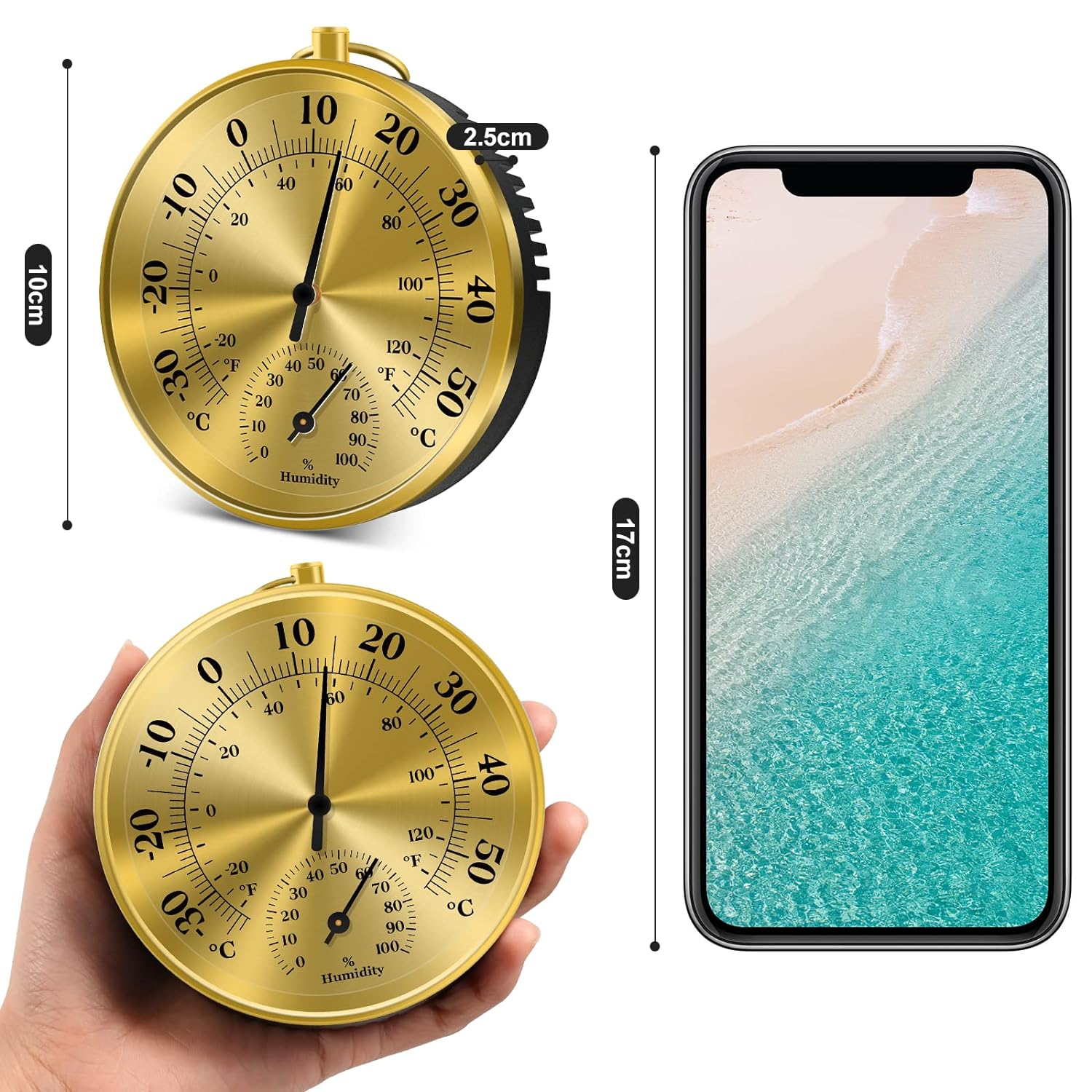 10CM Wall Thermometer Hygromet - огляд і ціна Analog Meter Gauge