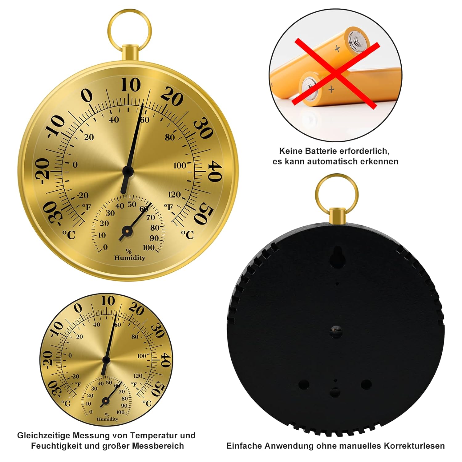 10CM Wall Thermometer Hygromet - огляд і ціна Analog Meter Gauge