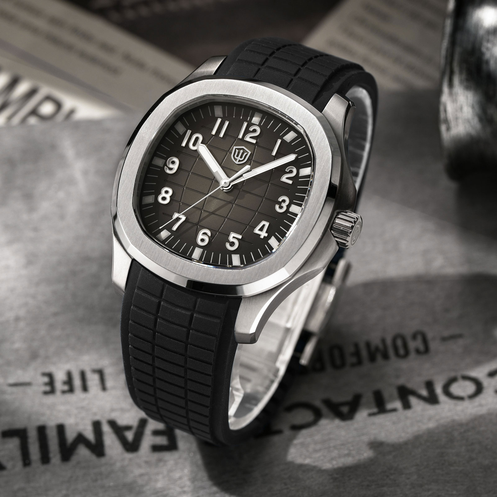 Watchdives WD008 38mm Dive Men - огляд і ціна Vintage Watch Crystal