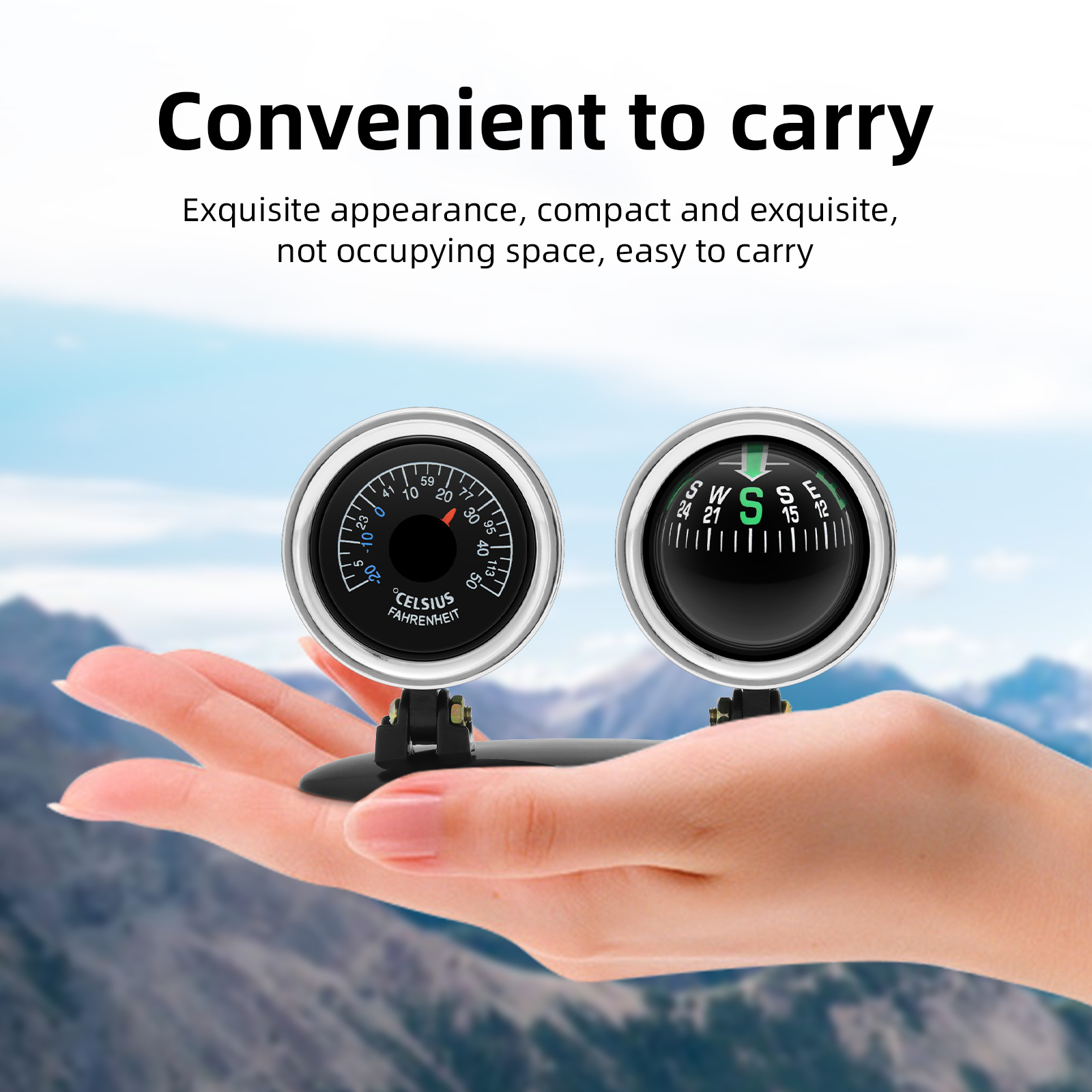 Car Ornaments Compass Thermome - огляд і ціна Analog Meter Gauge