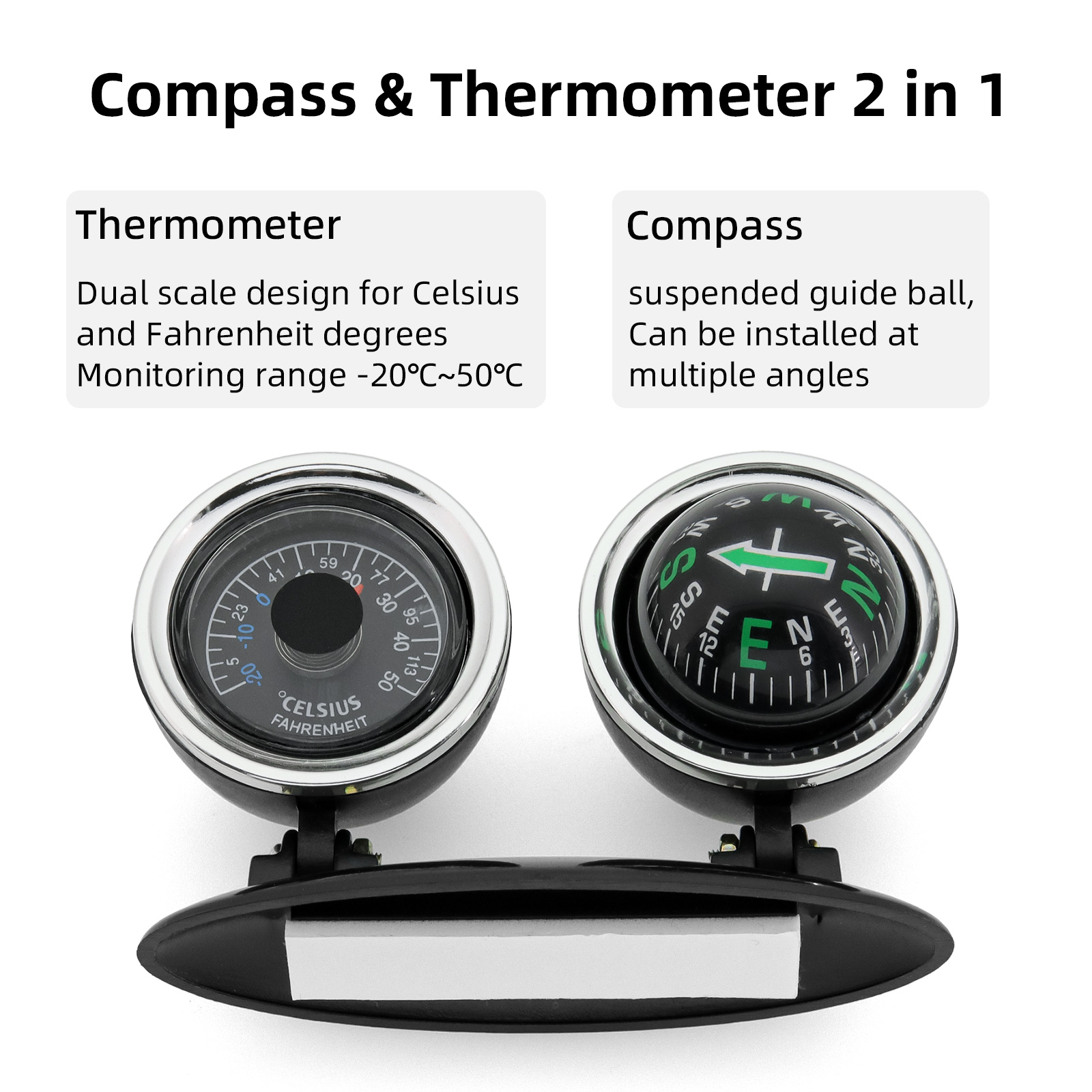 Car Ornaments Compass Thermome - огляд і ціна Analog Meter Gauge