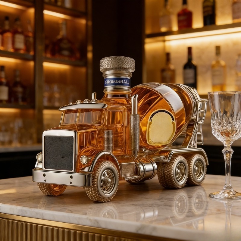 Vintage Truck Design Glass Whi - огляд і ціна Vintage Collectible Liquor Bottles