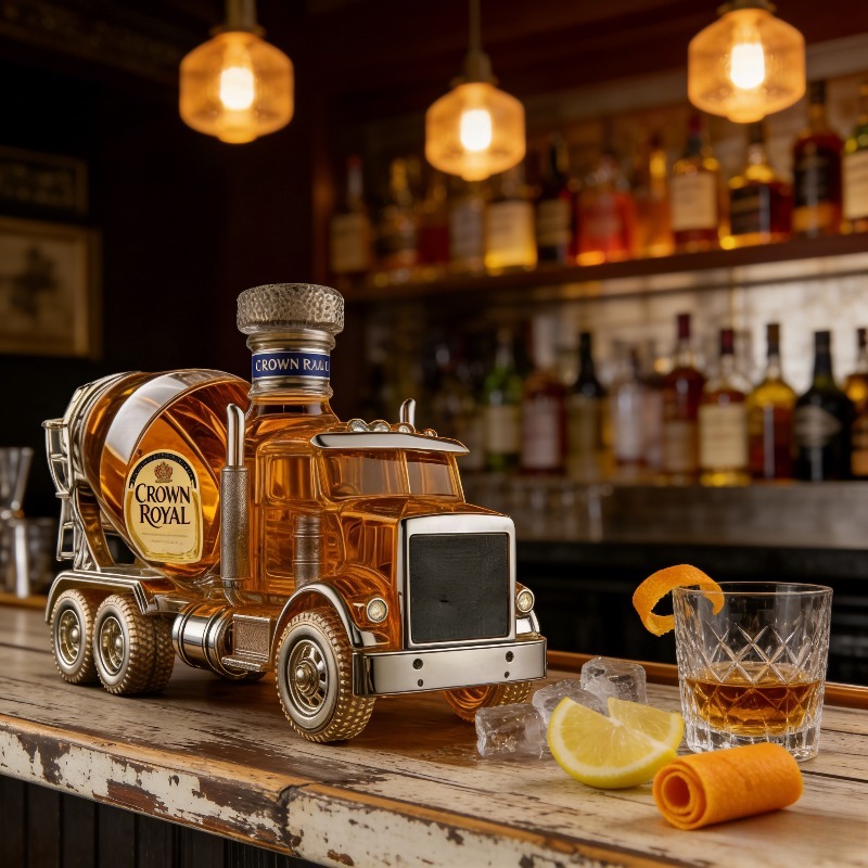 Vintage Truck Design Glass Whi - огляд і ціна Vintage Collectible Liquor Bottles