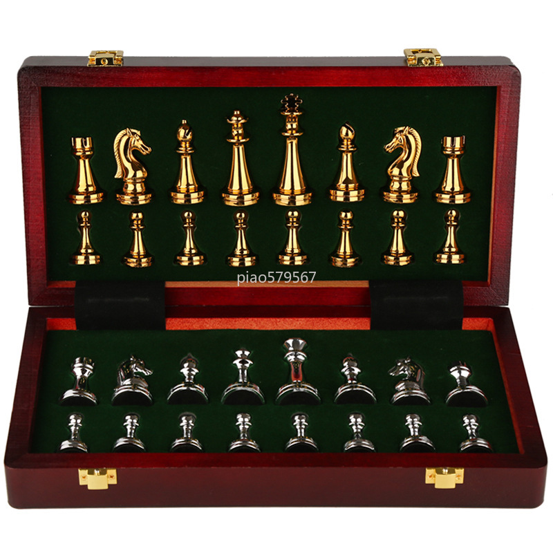Luxury Wooden Chess Set Metal  - огляд і ціна Vintage Collectible Board Games